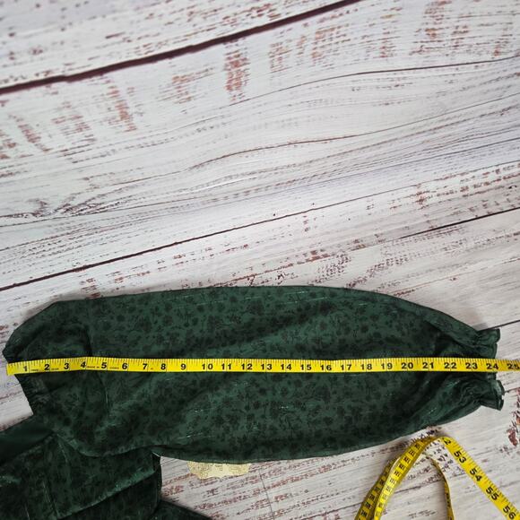 Altard State Green Fit & Flare Dress S Chiffon Ruffle Whimsy Forest Fairy NWT - Picture 15 of 16